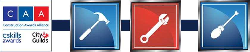 CAA Logo and two tool icons